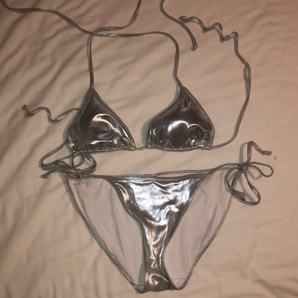 Victoria secret PINK silver bikini